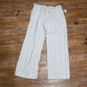 Reitmans Wide Leg Pants 14P NWTag White Striped